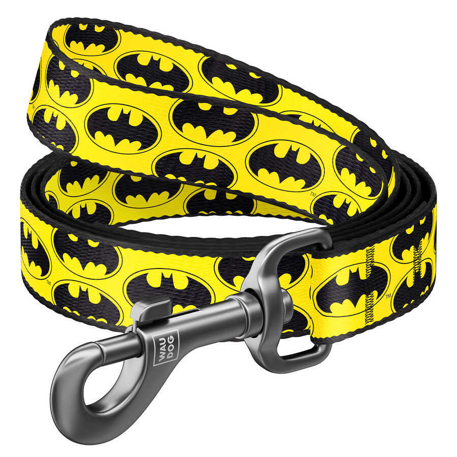 0115-2001 WAUDOG Nylon dog leash "Batman Logo" design, W 15 mm, L 122 cm
