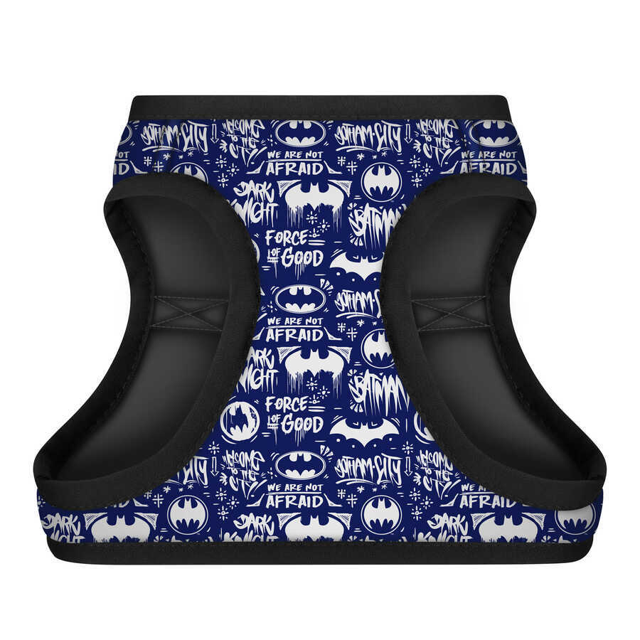 1012-4001 WAUDOG Clothes soft dog harness with QR passport, "Batman blue white" design, S2, B 46-50 cm, C 43-45 cm