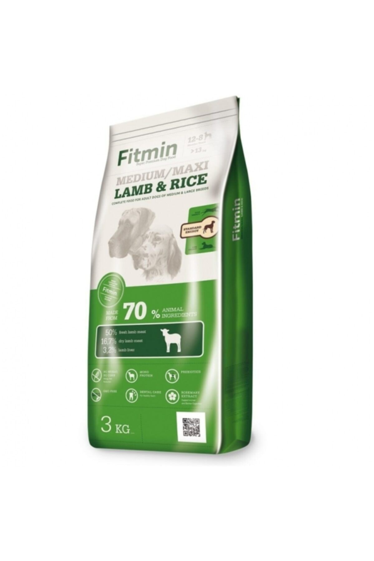 Fitmin %50 Taze Kuzu Etli Orta Irk Yetişkin Köpek Maması 3 Kg