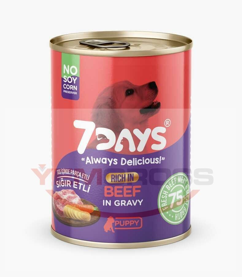 7 Days Taze Sığır Etli Yavru Köpek Maması 415 Gram