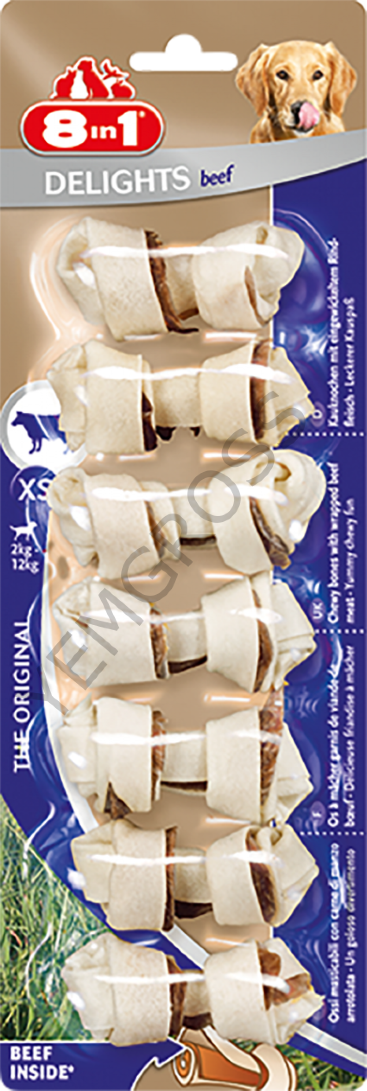 8IN1 BEEF DELIGHT BONES XS T661573