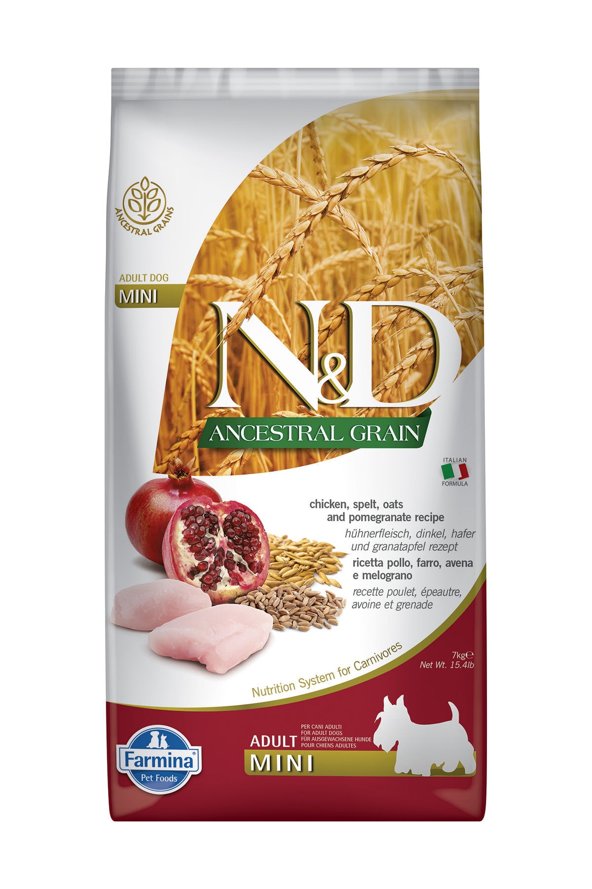 Nd Az Tahıllı Tavuk & Nar Adult Mini Köpek Maması - 7 Kg