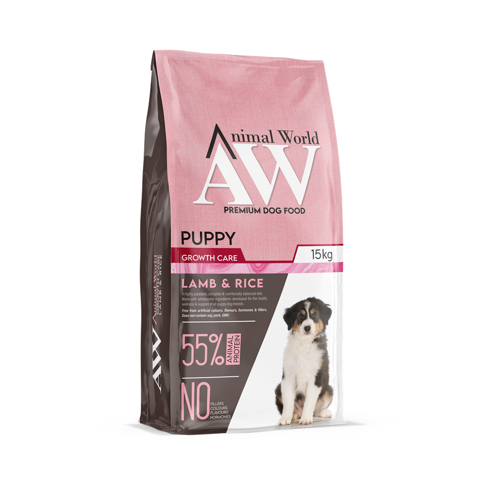 Animal World Kuzu Etli Pirinçli Yavru Köpek Maması 15 Kg