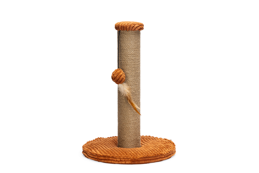 Beeztees DBL Kedi Tırmalama ve Oyuncağı, Toprak Rengi, 35x35x50cm