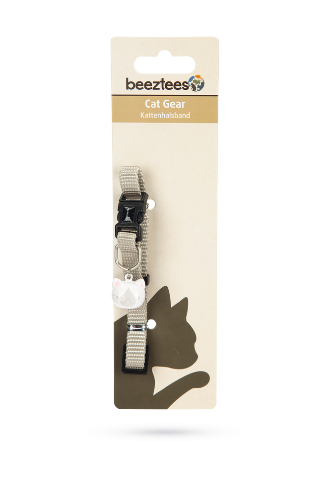 Beeztees Kedi Boyun Tasması, Zilli, Açık Gri, 20-30cm