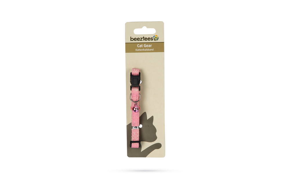 Beeztees Kedi Boyun Tasması, Zilli, Pembe, 23-32cm