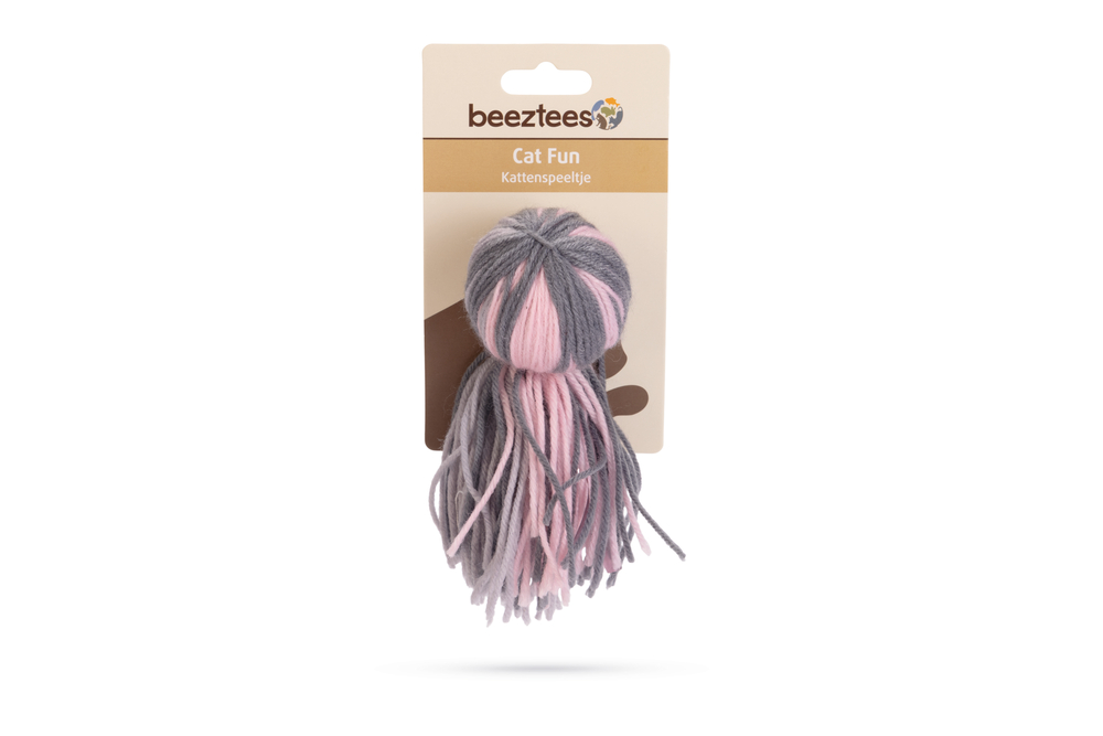 Beeztees Kedi Oyuncağı, Ahtapot, Yün ve Kurdela, Pembe ve Gri, 15x5x5cm