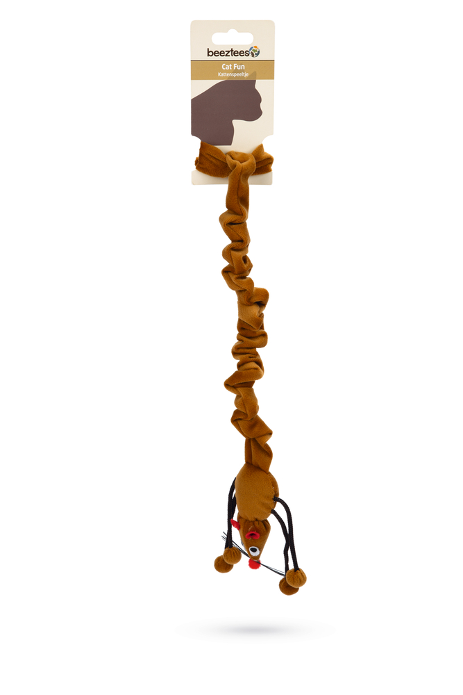 Beeztees Kedi Oyuncağı, Elastik Kuyruklu Fare, Asılabilir, Çeşitli Renklerde, 52cm