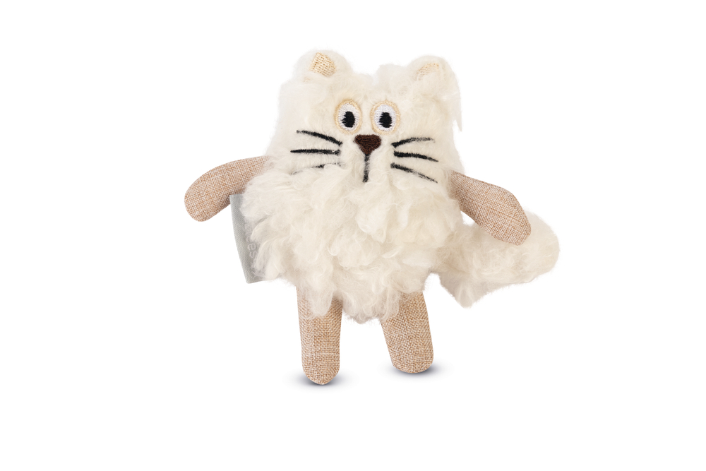 Beeztees Kedi Oyuncağı, Kedi, Peluş, Beyaz, 15x10x3cm