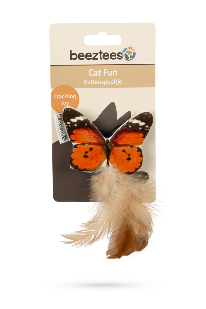 Beeztees Kedi Oyuncağı, Kelebek, Tüylü, 8x16x2cm