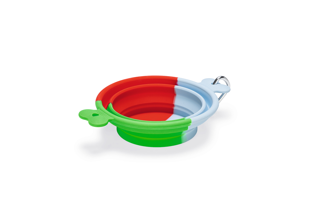 Beeztees Köpek Mama ve Su Kabı, Teleskopik, Yeşil, Silikon, 15,5cm, 750ml
