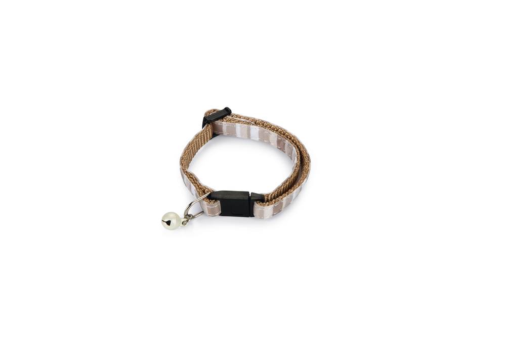 Beeztees Yavru Kedi Boyun Tasması, Zilli, Bej, 16-32cm