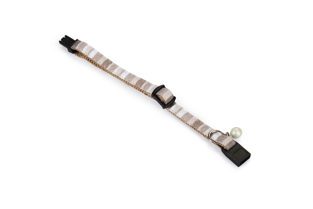 Beeztees Yavru Kedi Boyun Tasması, Zilli, Bej, 16-32cm