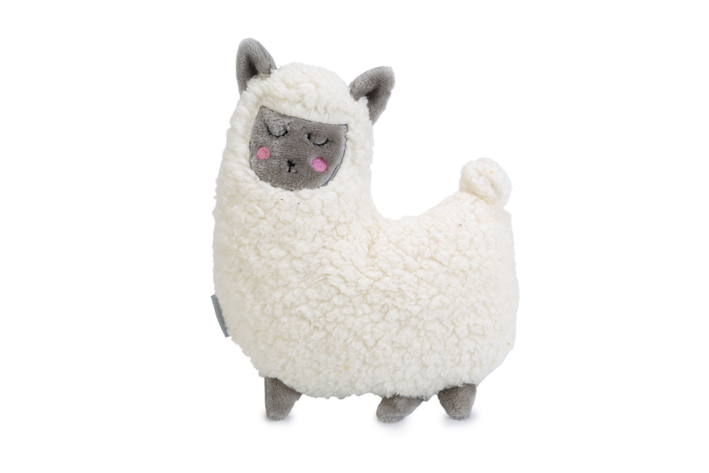 Beeztees Yavru Köpek Oyuncağı, Kalp Atışlı, Lama, Peluş, Beyaz, 26x20x7,5cm
