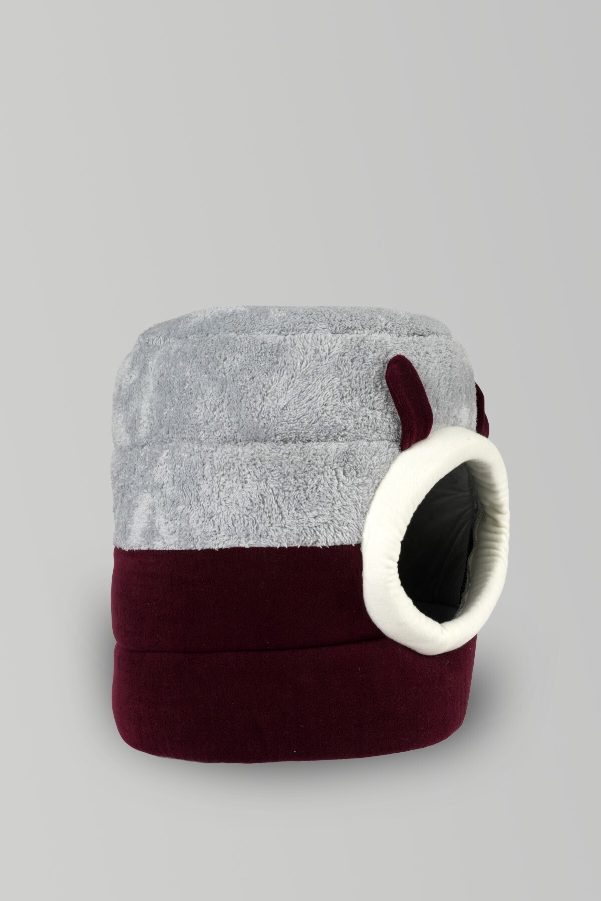 Bordo Gri Kutu Kedi Yatağı Yuvası Yıkanabilir 40x40 Cm Bordo Gri Kutu Kedi Yatağı Yuvası Yıkanabilir 40x40 Cm