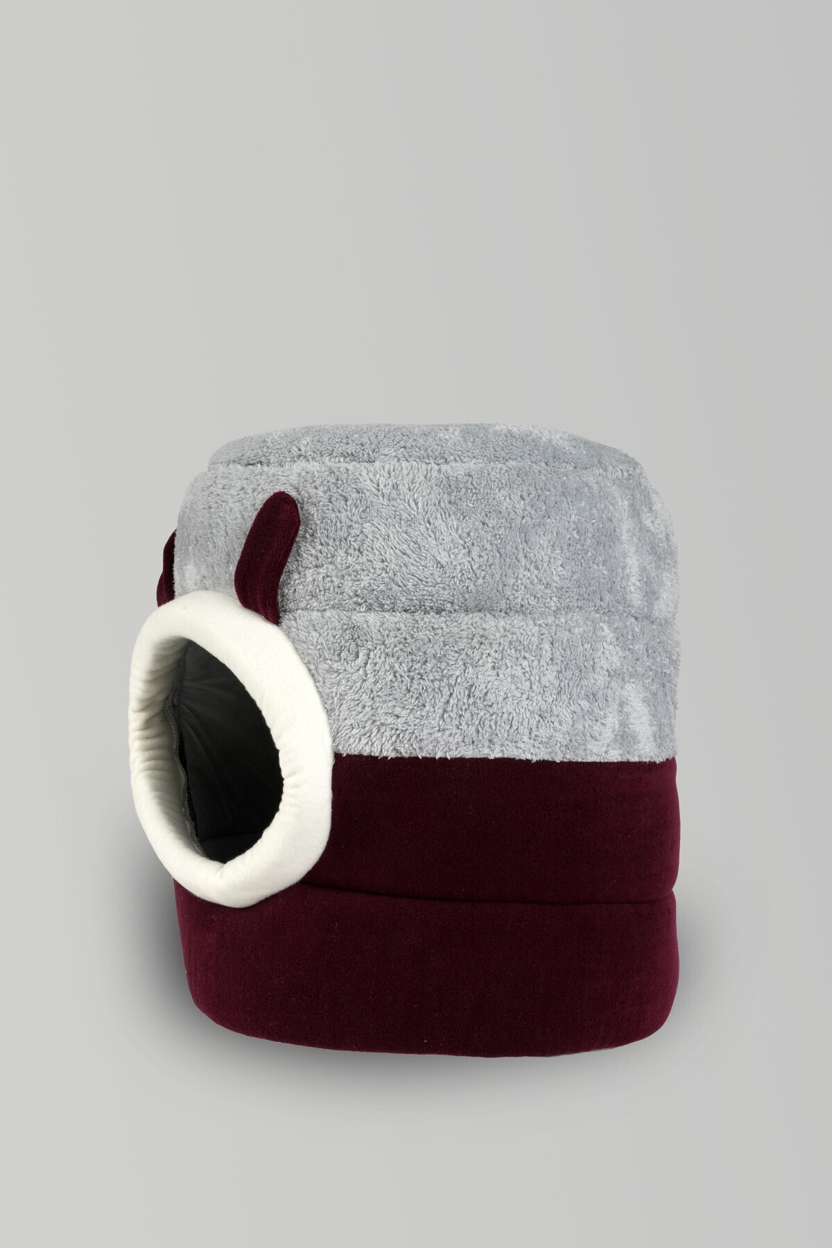 Bordo Gri Kutu Kedi Yatağı Yuvası Yıkanabilir 40x40 Cm Bordo Gri Kutu Kedi Yatağı Yuvası Yıkanabilir 40x40 Cm