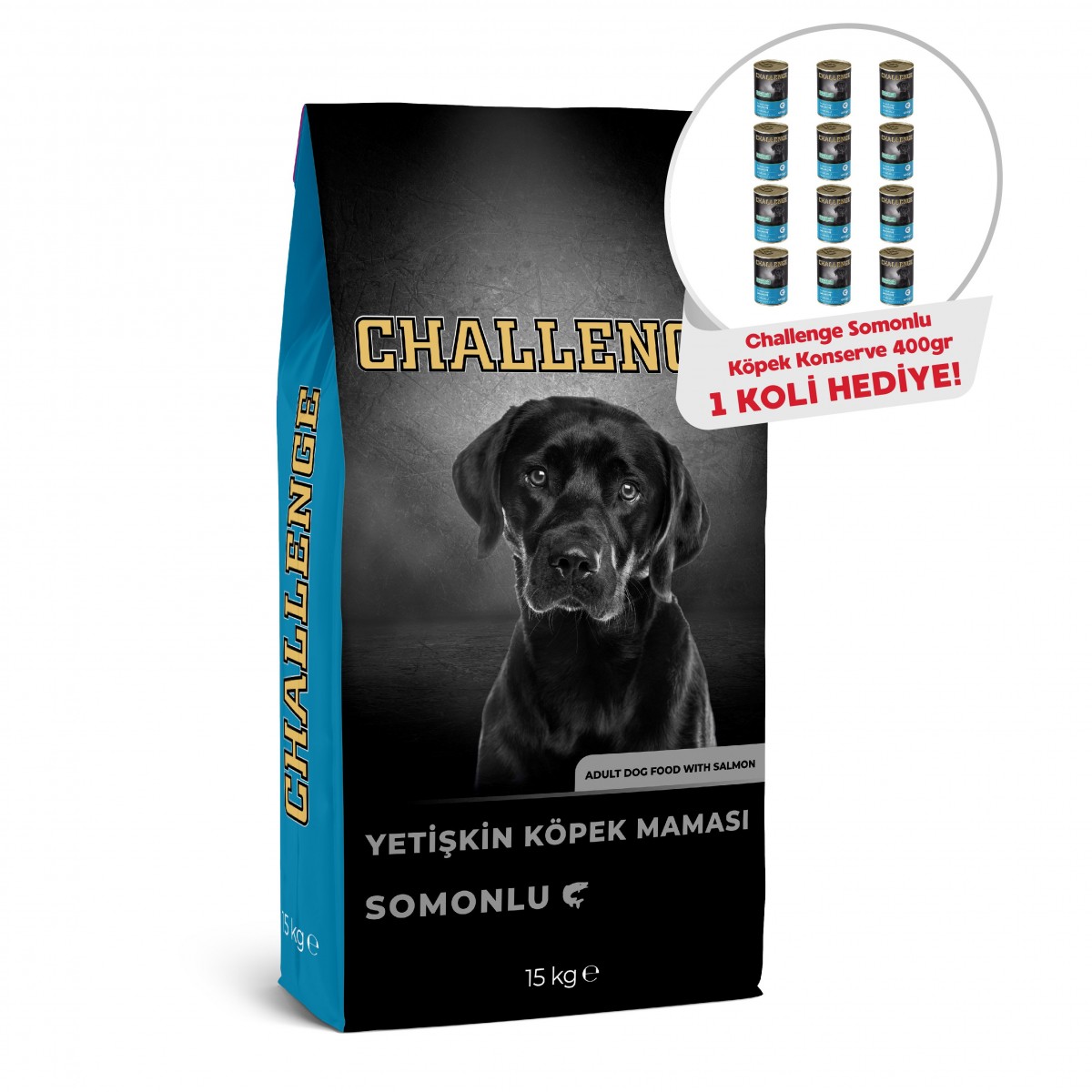 Challenge Somonlu Yetişkin Köpek Maması 15 Kg