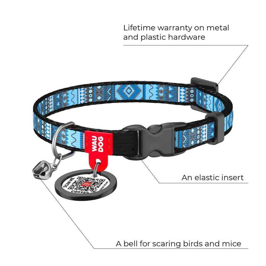 Collar QR Pasaportlu Kedi Boyun Tasması 20-30 Cm 10 MM "Ethno" (5266)
