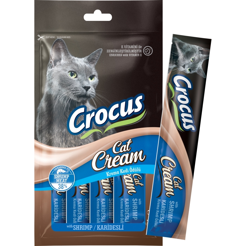 Crocus Karidesli Krema Kedi Ödülü 4x15gr Crocus Karidesli Krema Kedi Ödülü 4x15gr