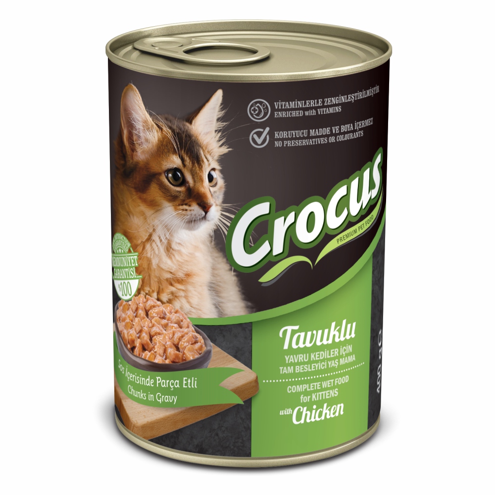 Crocus Yavru Kedi Tavuklu Yaş Mama 400g Crocus Yavru Kedi Tavuklu Yaş Mama 400g