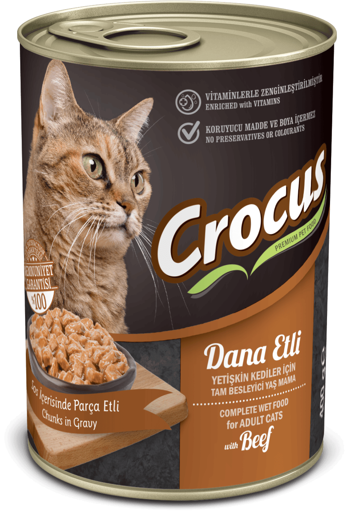 Crocus Yetişkin Kedi Dana Etli Yaş Mama 400g Crocus Yetişkin Kedi Dana Etli Yaş Mama 400g