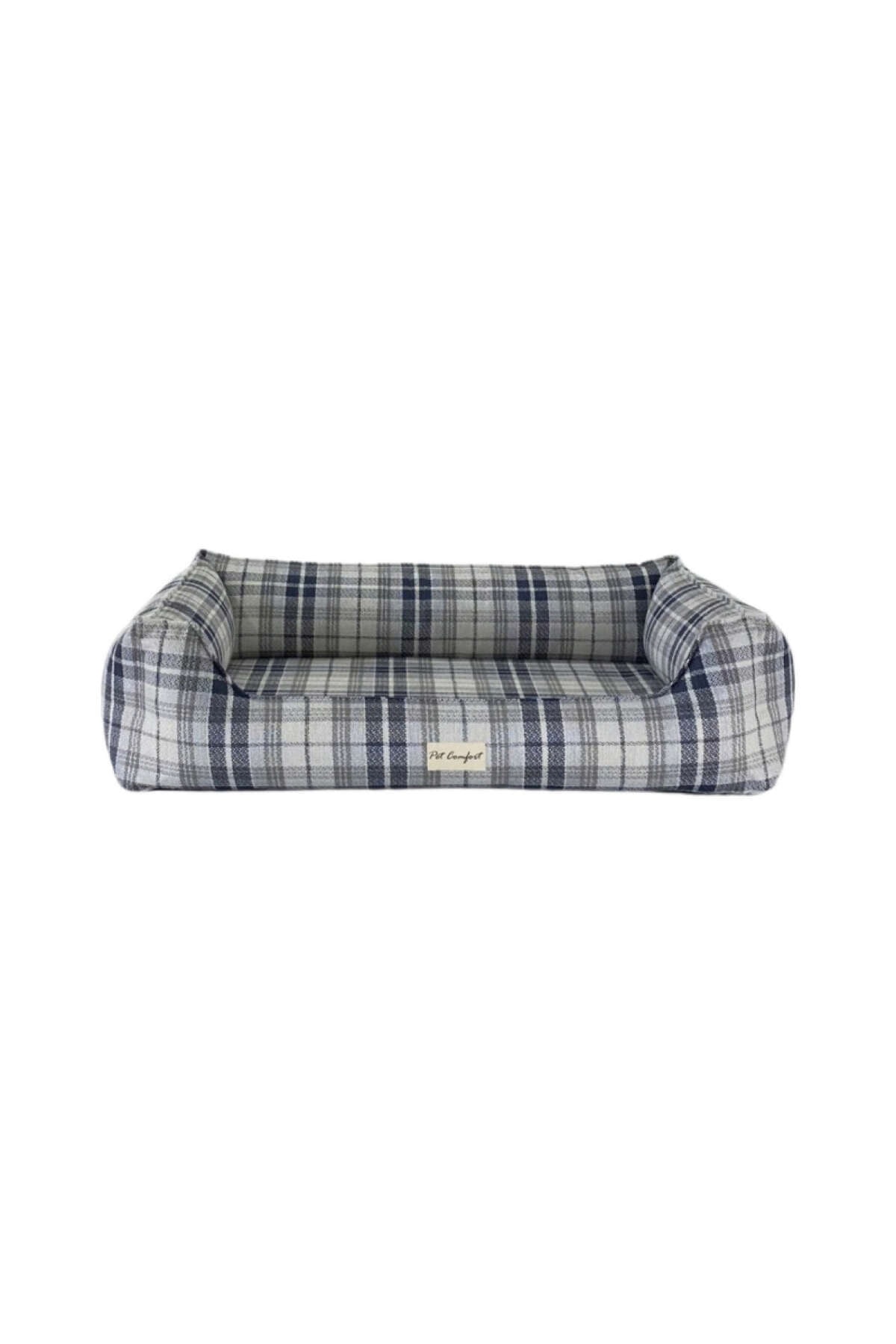 Pet Comfort Delta  Lacivert Kareli Köpek Yatağı L 105x80cm