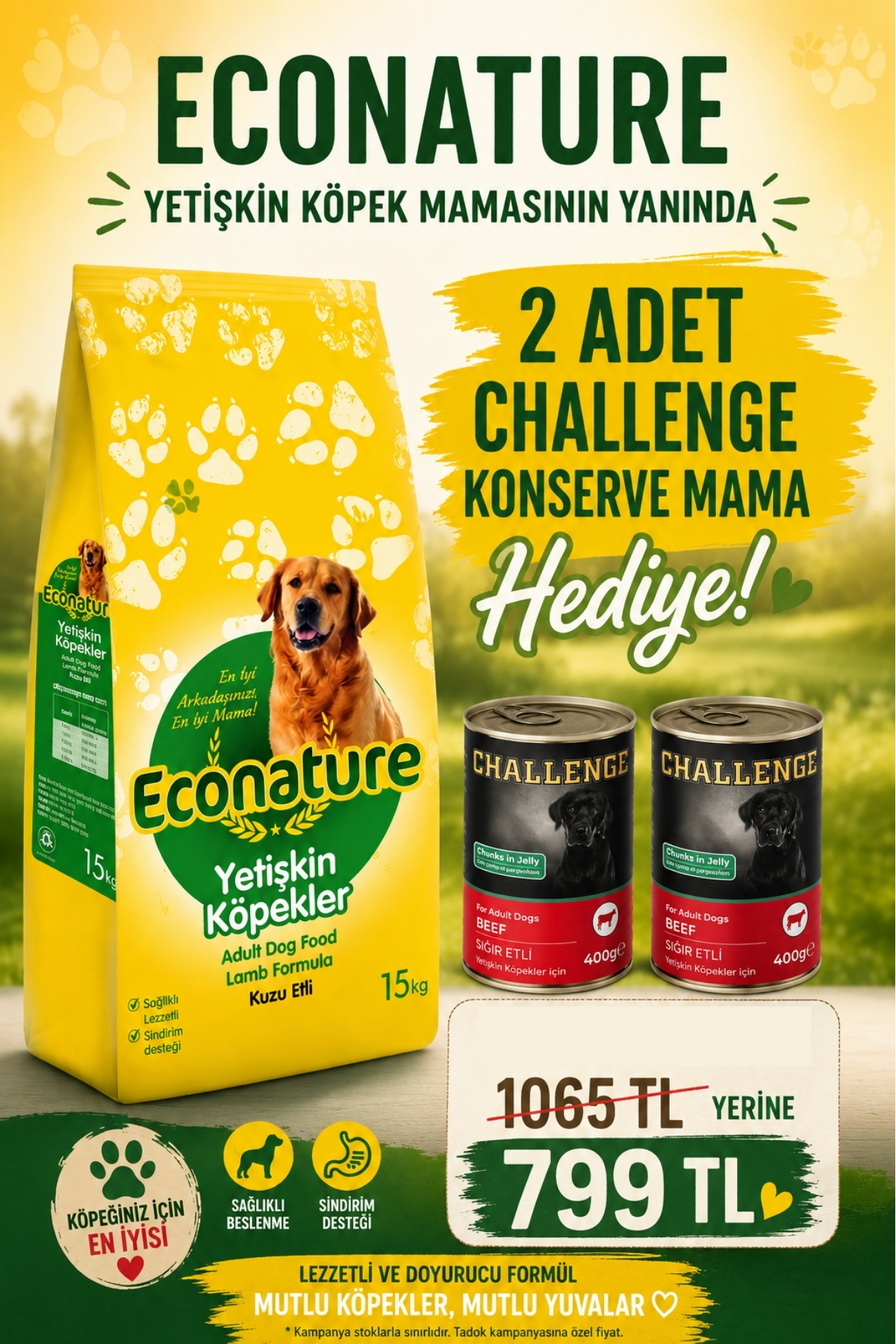 Econature Kuzu Etli 15 kg Köpek Maması