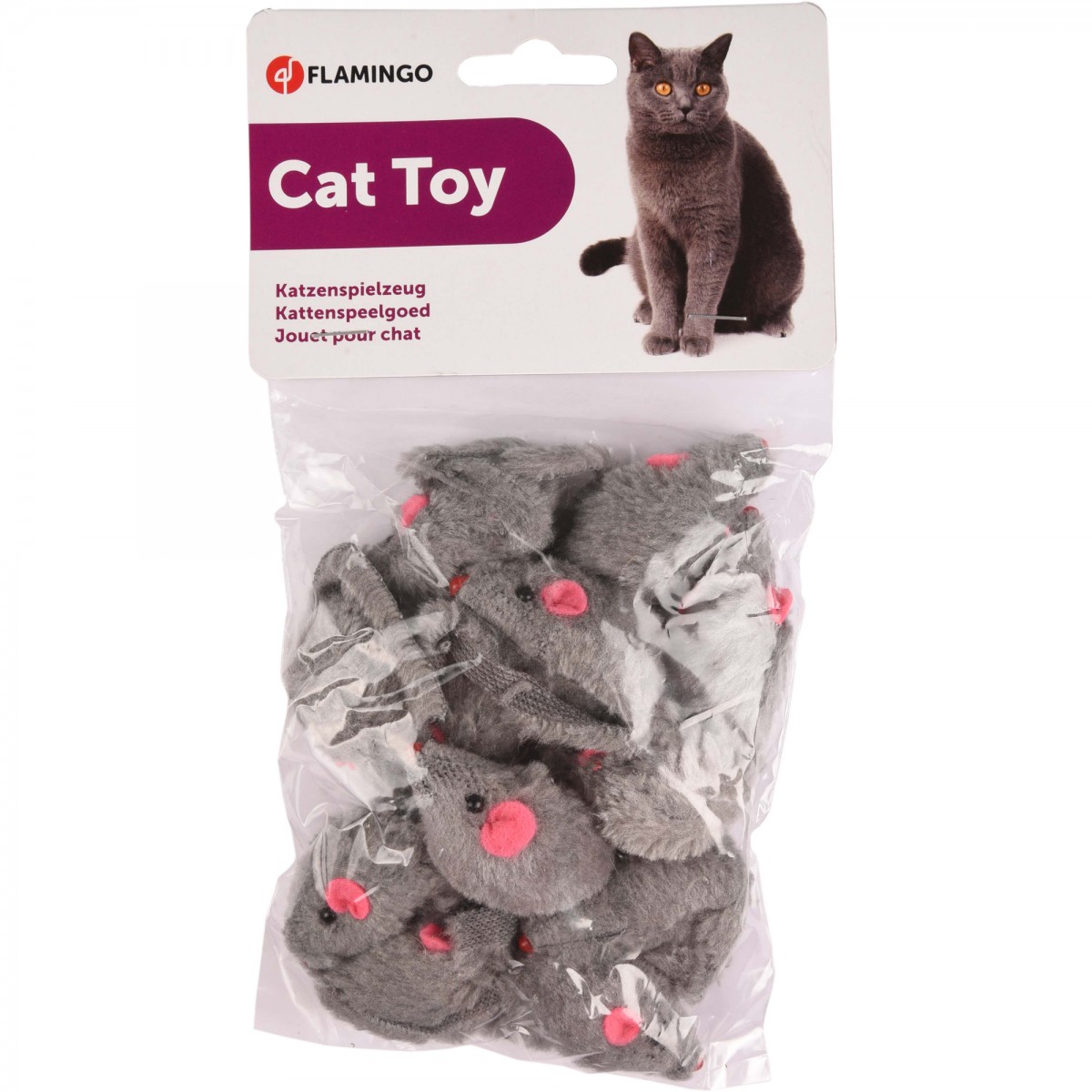 Flamingo Peluş Fare Kedi Oyuncağı Gri 5cm 12Li