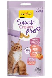 Gimcat Snack Cream Senior Somonlu & Balkabaklı Kedi Ödülü 6x15gr