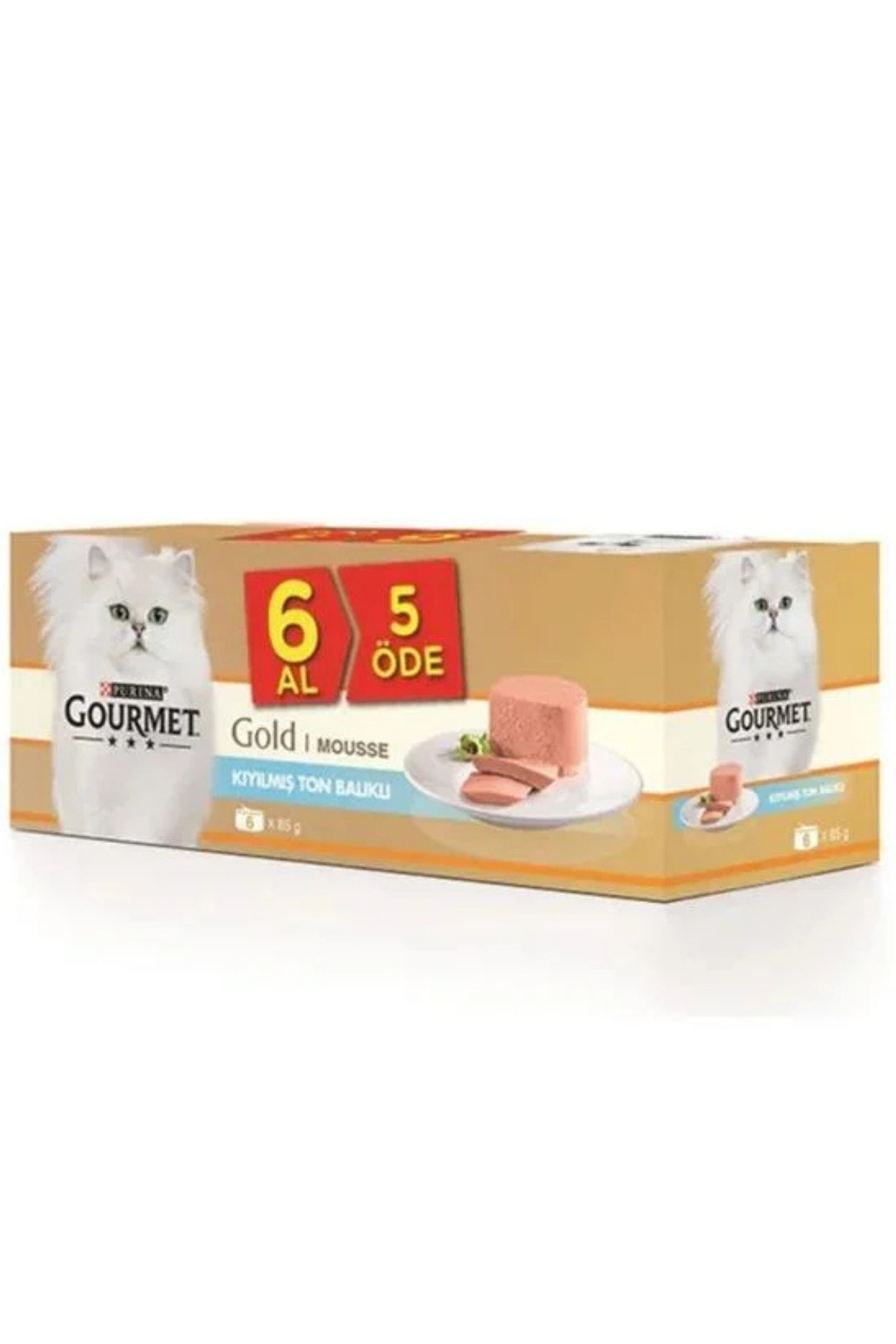 Gourmet Gold Multıpack Kıyılmış Ton Balıklı Konserve Kedi Maması (5+1)-85Gr