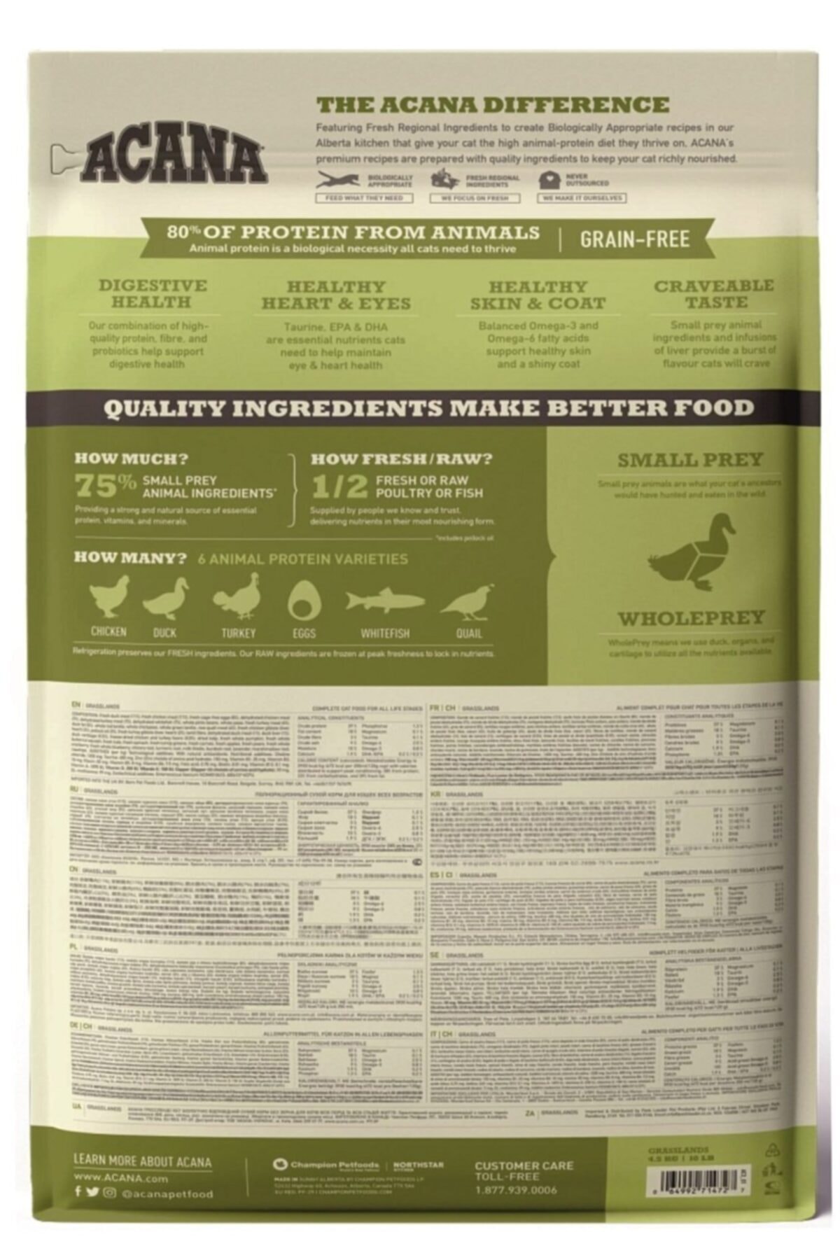 ACANA Grasslands Kedi Maması 4,5kg - Tüm ırk ve yaşam evreleri için