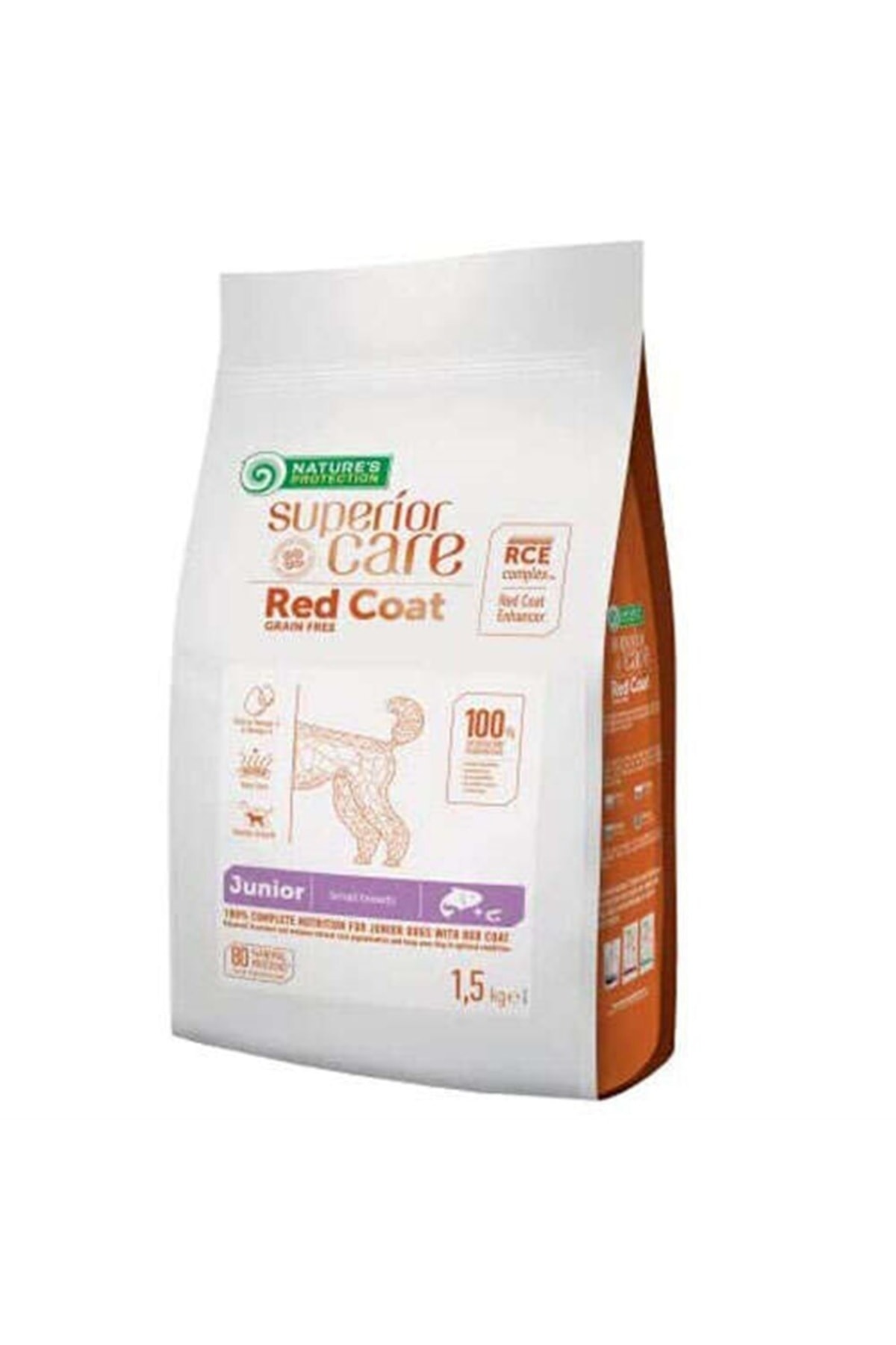 Natures Protection Superior Care Junior Red Coat Küçük Irk Kızıl Yavru Köpek Köpek Maması 1.5 Kg