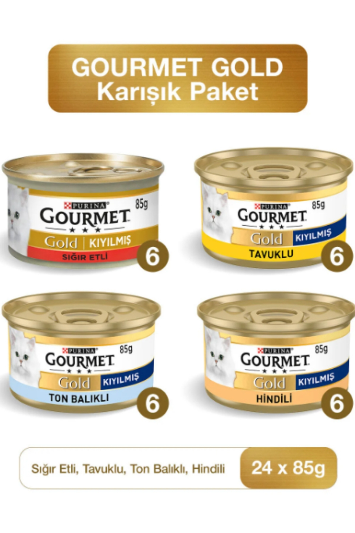 Karışık Kıyılmış Konserve Yetişkin Kedi Yaş Maması 24 X 85 G Karışık Kıyılmış Konserve Yetişkin Kedi Yaş Maması 24 X 85 G