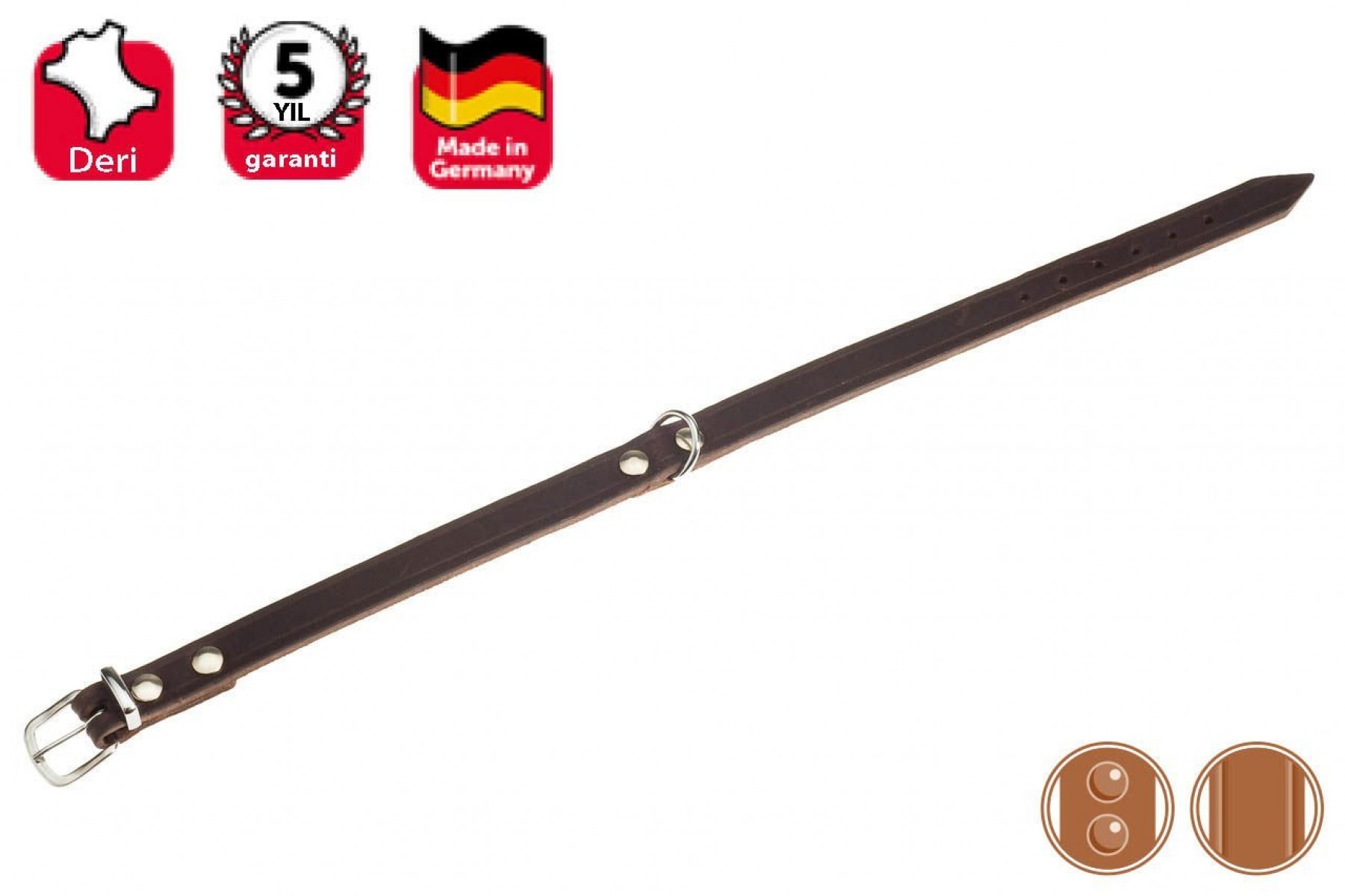 Karlıe Deri Boyun Tasma Perçinli 24 Cm K.rengi Karlıe Deri Boyun Tasma Perçinli 24 Cm K.rengi