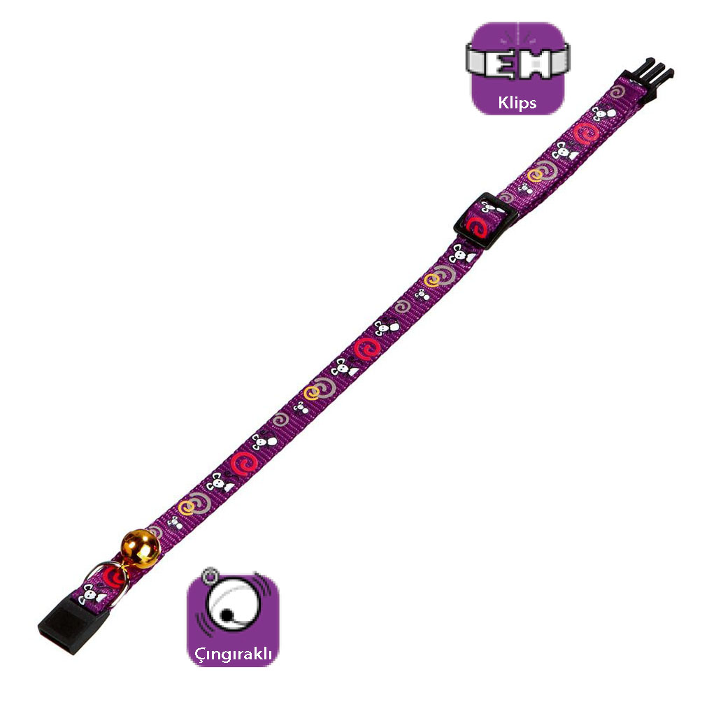 Karlıe Kedi Boyun Tasma Çıng. 30cm Mor Karlıe Kedi Boyun Tasma Çıng. 30cm Mor