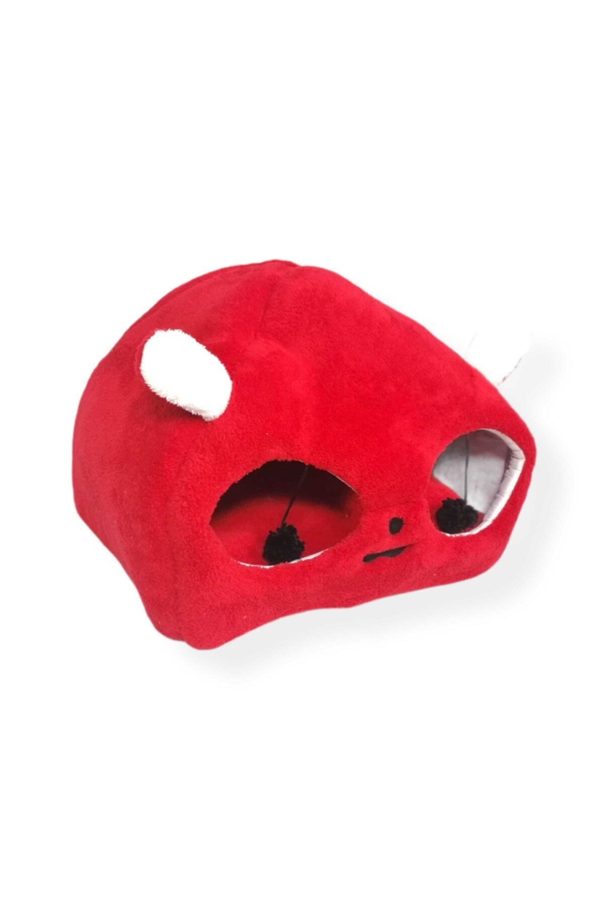 Kırmızı Kedi Kafalı Büyük Kedi Evi Yuvası Kedi Kafalı