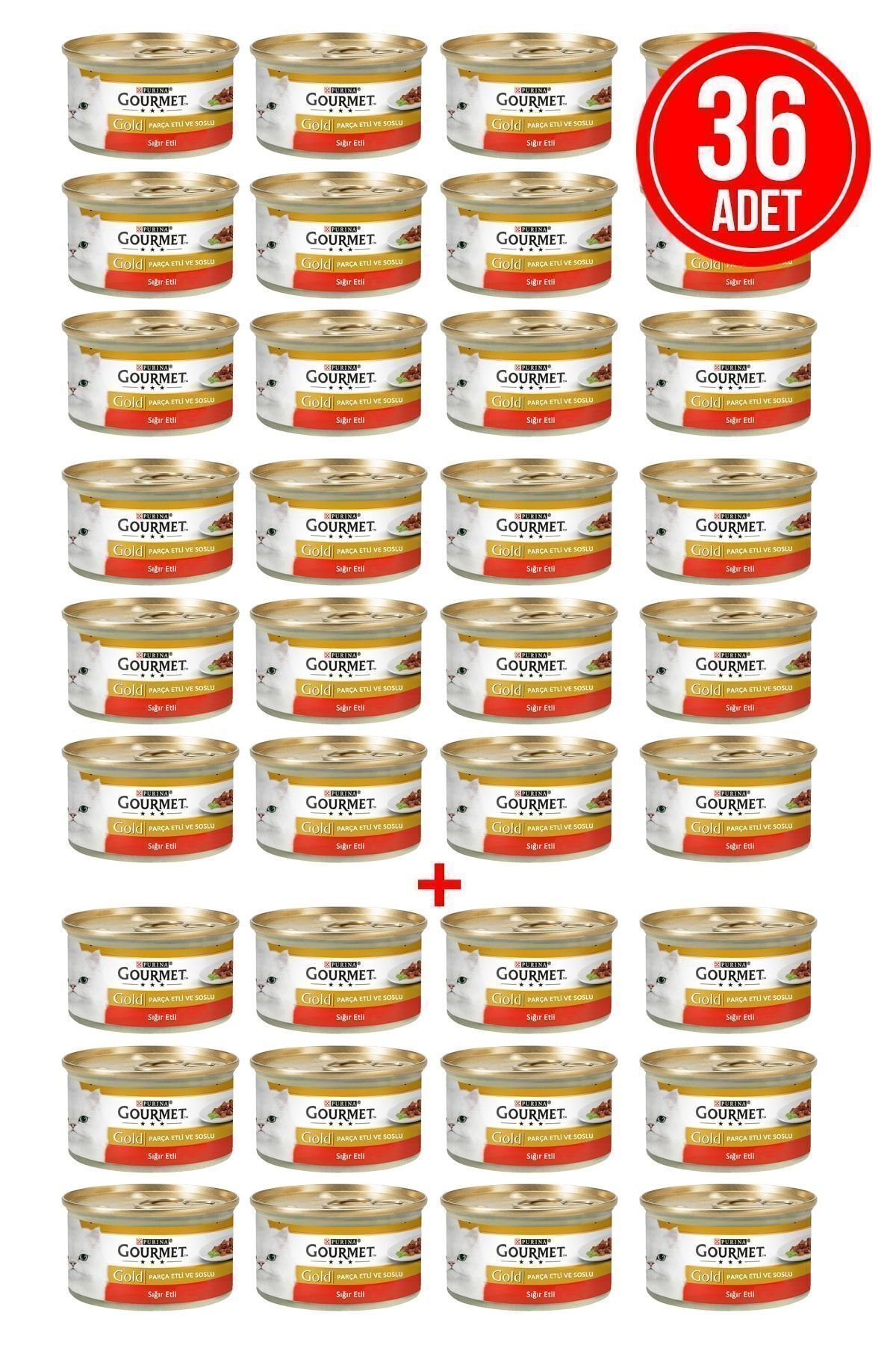 Kıyılmış Sığır Etli Kedi Konservesi Ekonomik Paket / 85gr X 36 Adet