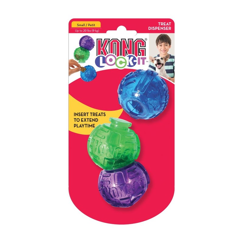 Kong Ödüllü Köpek Oyuncağı Üç Top Lock-It 12cm