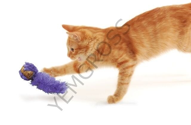 Kong Peluş Kuyruklu Mantar Kedi Oyun Topu 19cm