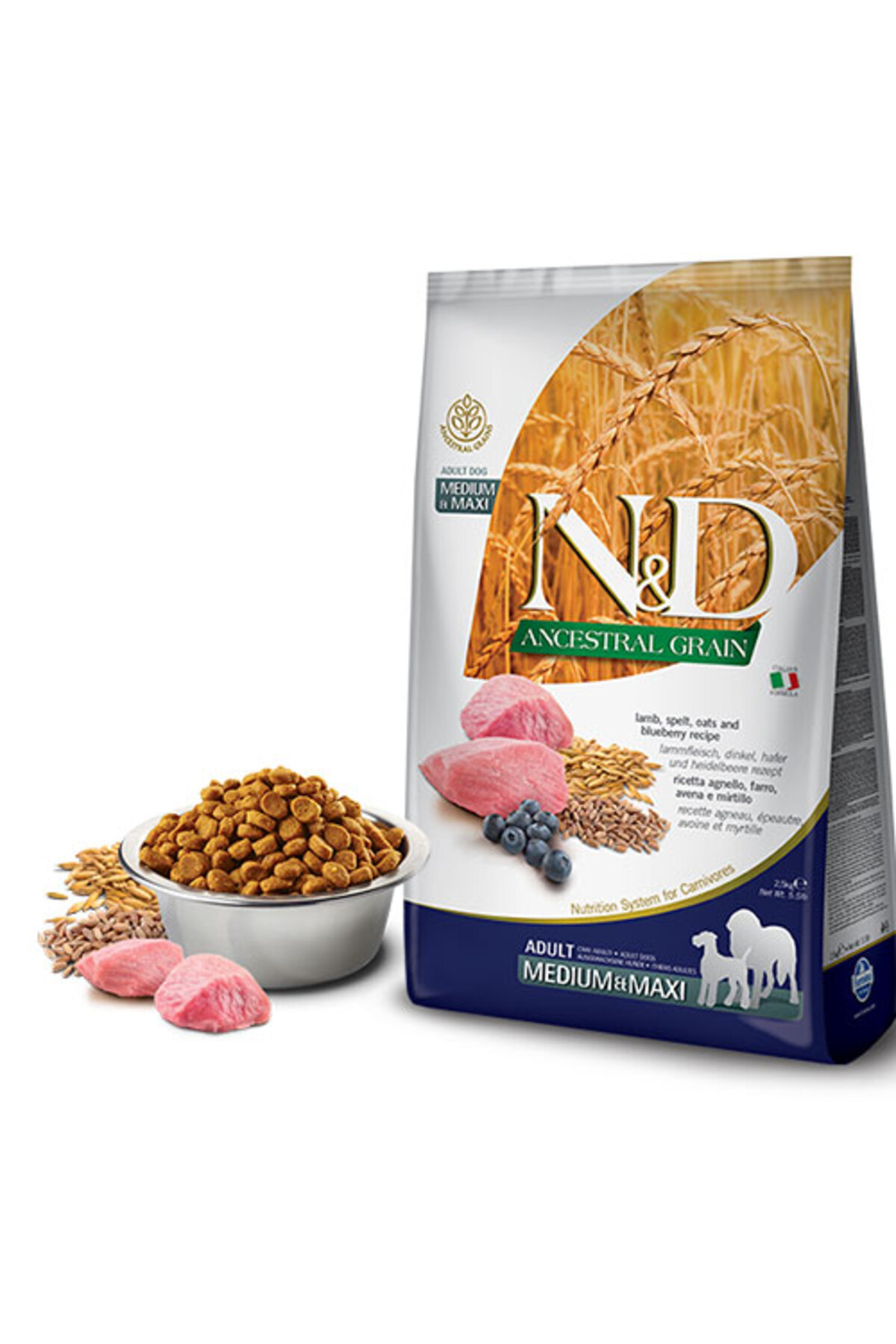 Nd Az Tahıllı Kuzu & Y.Mersini Adult Med&Maxi Köpek Maması - 12 Kg