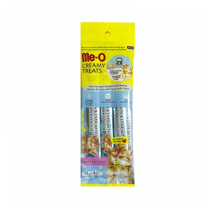Me-o Creamy Kitten Tavuk Ciğerli Keçi Sütlü Krema Sıvı Kedi Ödülü 4x15gr