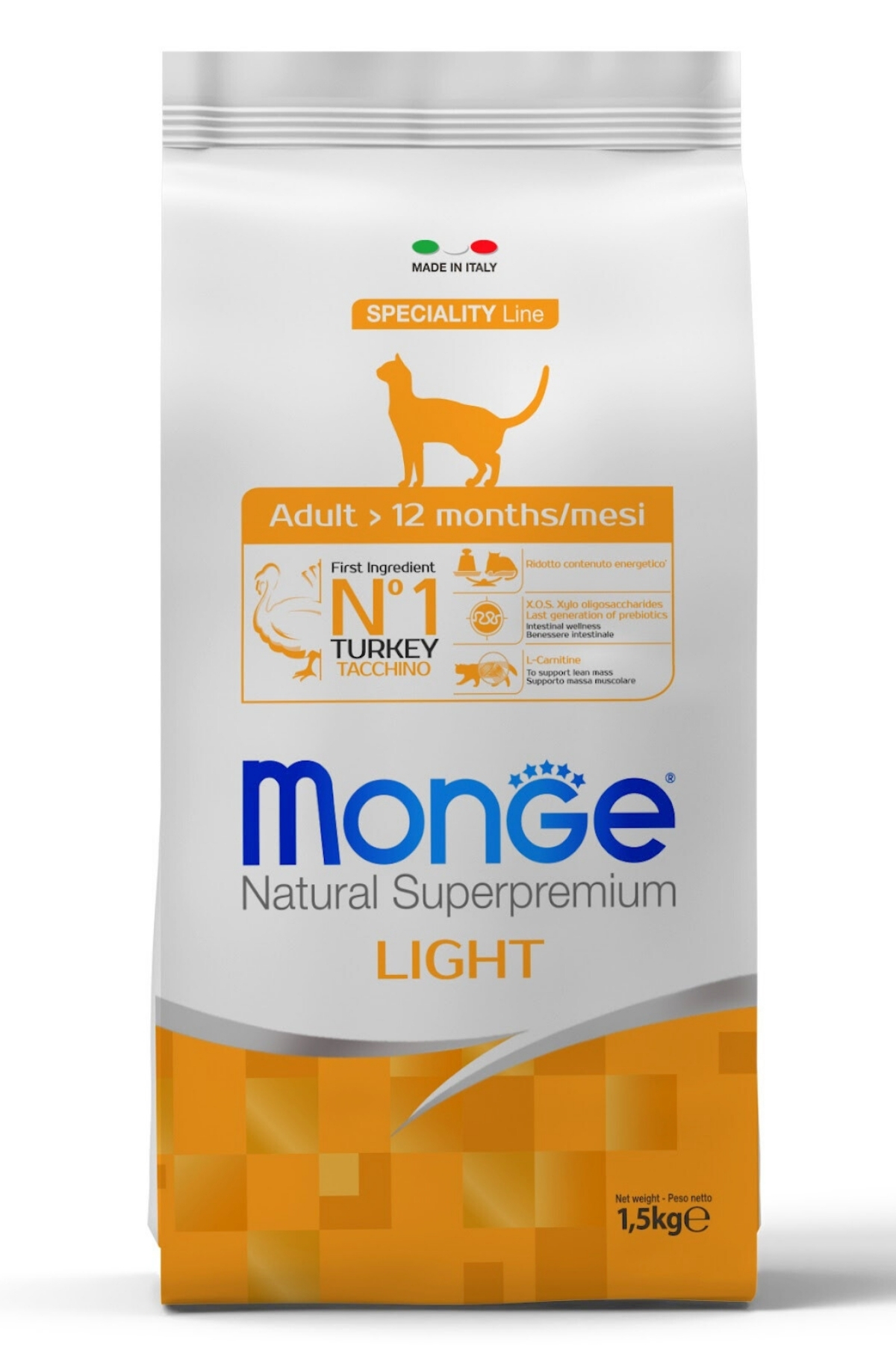 Monge Adult Light Hindili Yetişkin Diyet Kedi Maması 1,5 Kg Monge Adult Light Hindili Yetişkin Diyet Kedi Maması 1,5 Kg