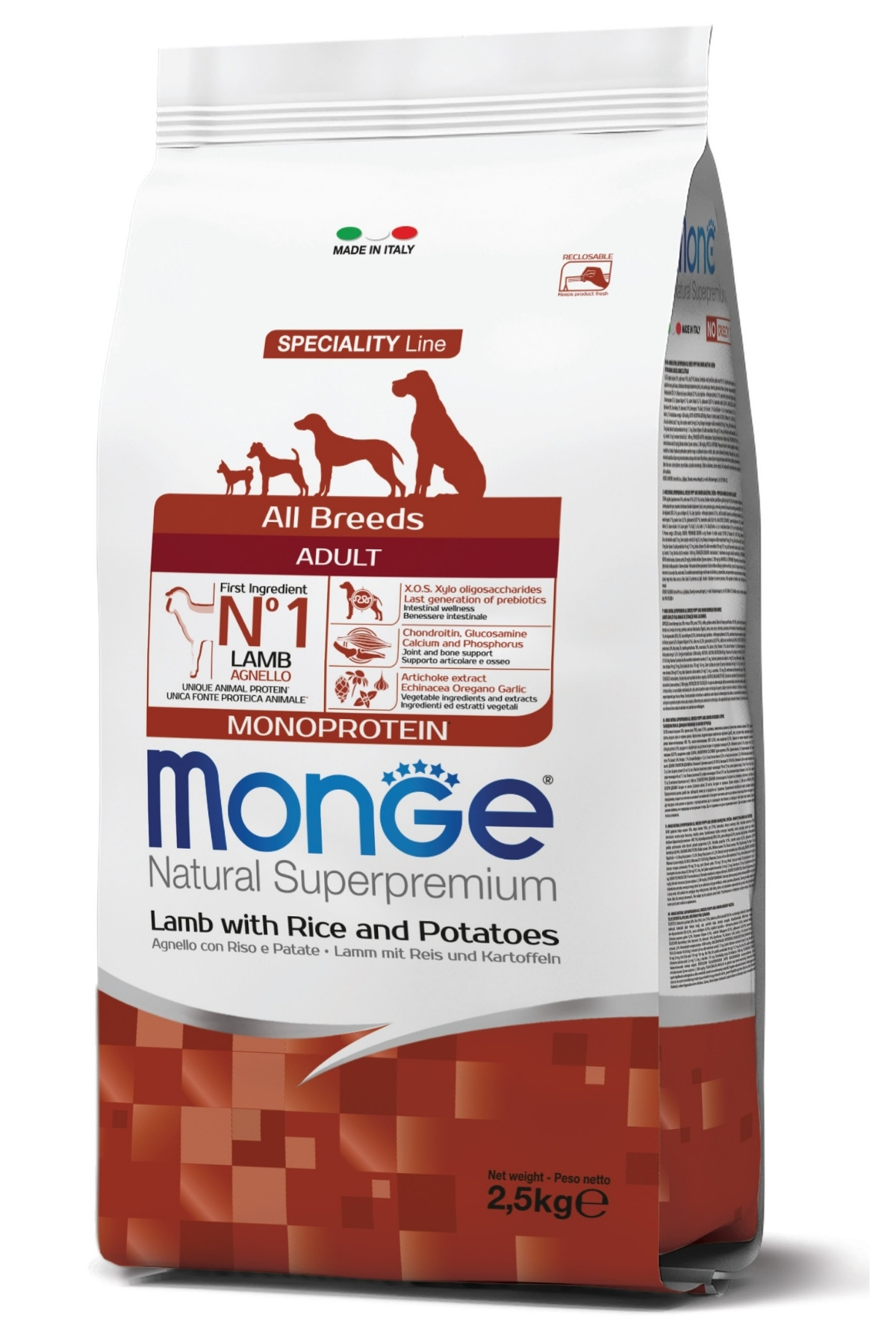 Monge All Breeds Tek Proteinli Tüm Irklar için Kuzulu Yetişkin Köpek Maması 2,5 Kg Monge All Breeds Tek Proteinli Tüm Irklar için Kuzulu Yetişkin Köpek Maması 2,5 Kg