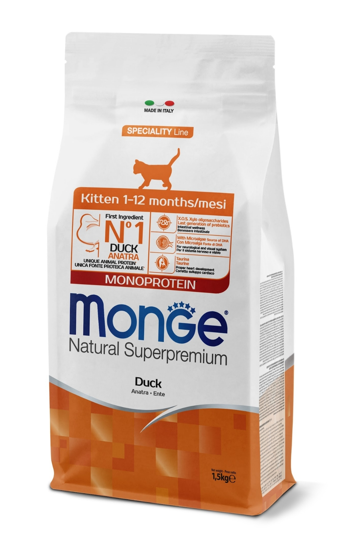 Monge Kitten Tek Proteinli Ördekli Yavru Kedi Maması 1,5 Kg Monge Kitten Tek Proteinli Ördekli Yavru Kedi Maması 1,5 Kg