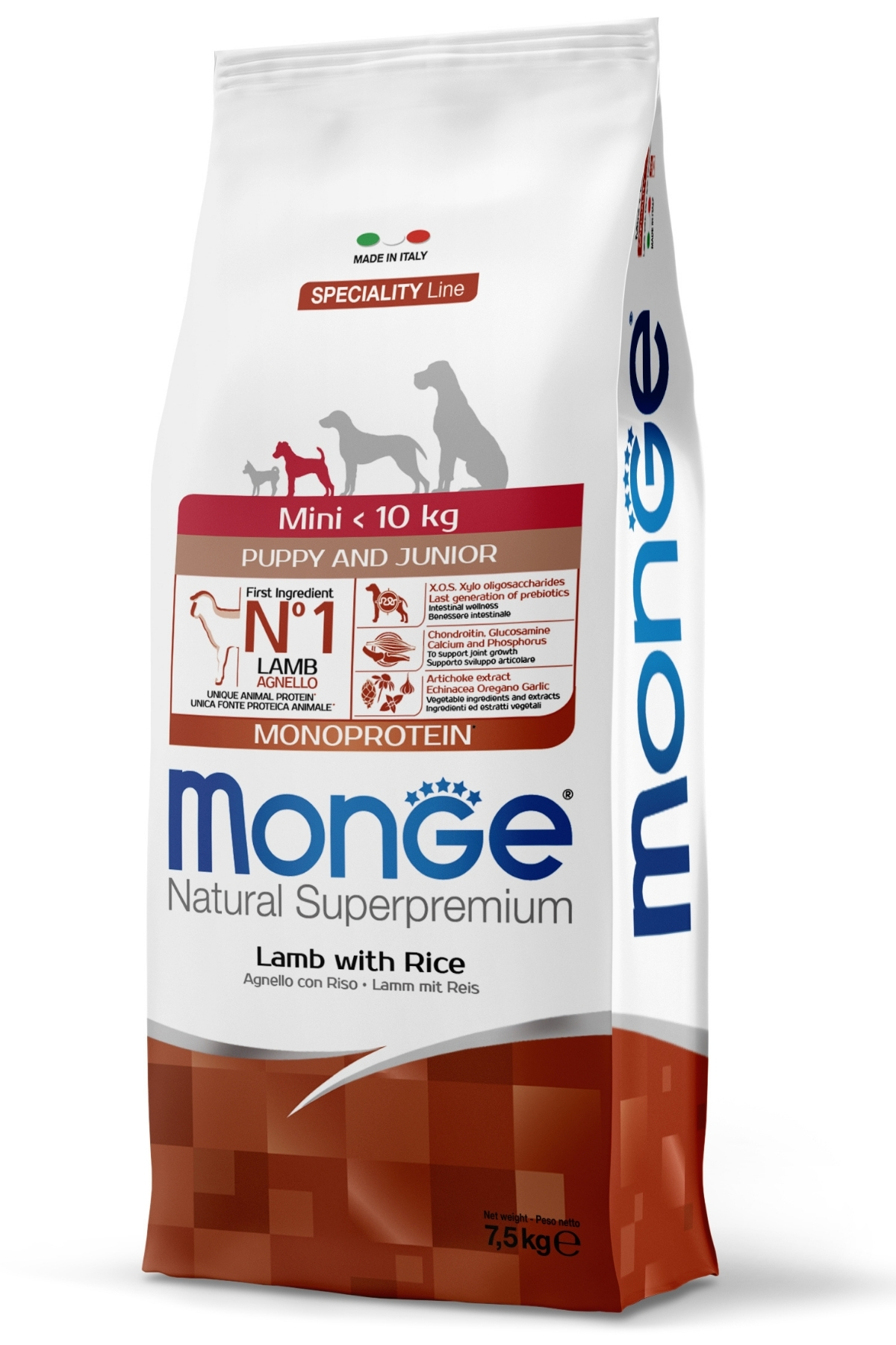 Monge Mini Puppy Junior Tek Proteinli Kuzulu Pirinçli Yavru Köpek Maması 7,5 Kg