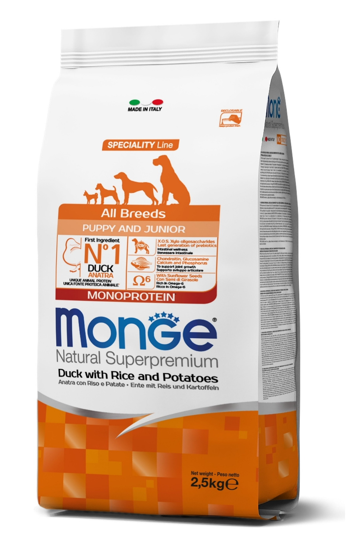 Monge Puppy Tek Proteinli Ördekli Yavru Köpek Maması 2,5 Kg Monge Puppy Tek Proteinli Ördekli Yavru Köpek Maması 2,5 Kg