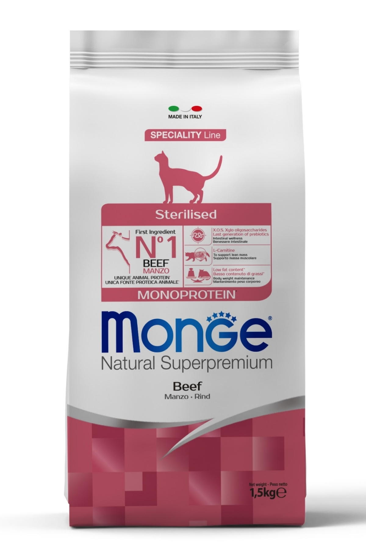 Monge Sterilised Tek Proteinli Sığır Etli Kısırlaştırılmış Kedi Maması 1,5 Kg Monge Sterilised Tek Proteinli Sığır Etli Kısırlaştırılmış Kedi Maması 1,5 Kg