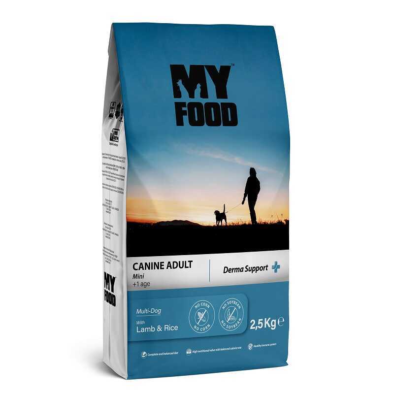 My Food Kuzulu&Pirinçli Yetişkin Küçük Irk Köpek Maması Derma Support 2,5 Kg