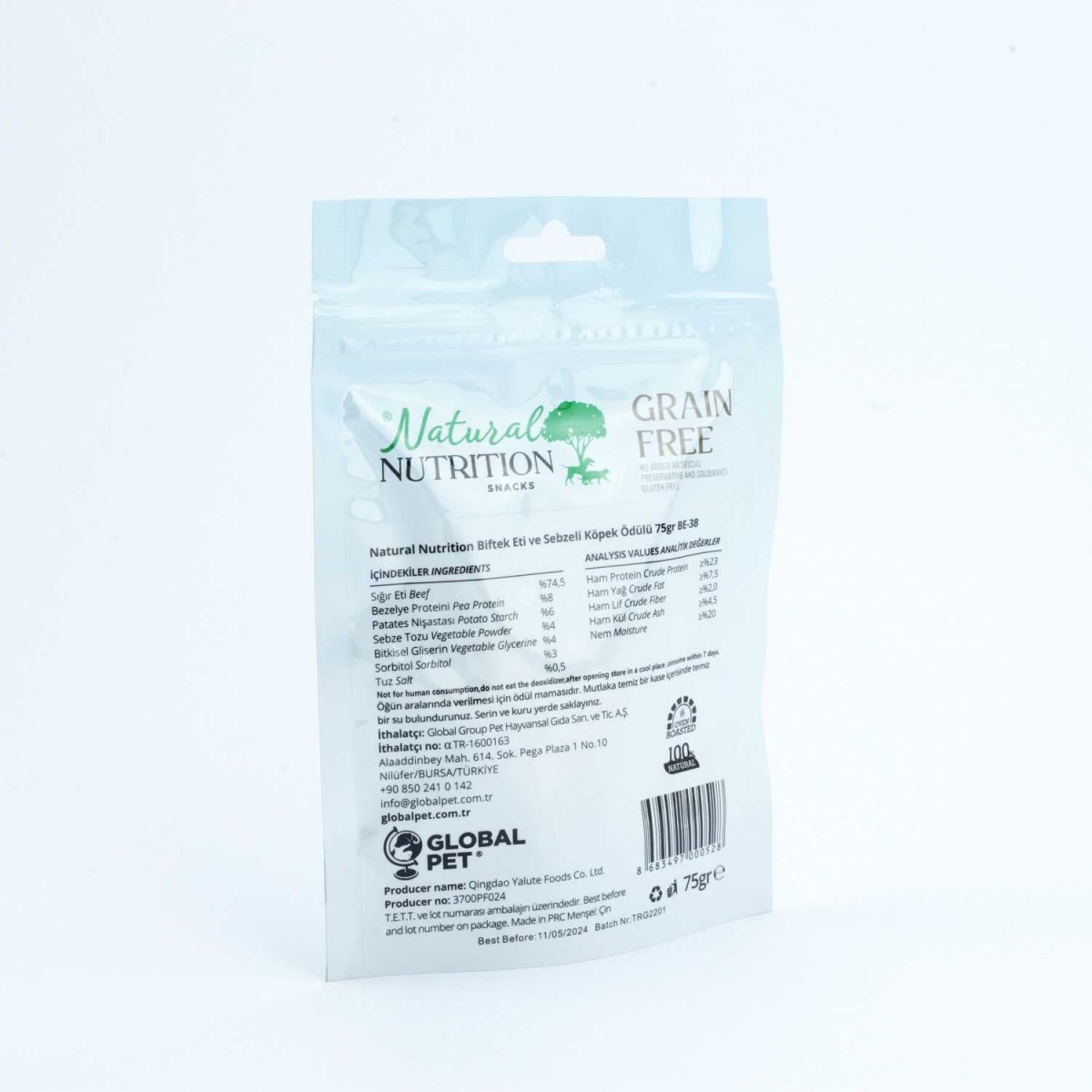 Natural Nutrition Snacks Biftek Eti ve Sebzeli Köpek Ödülü 75 Gr