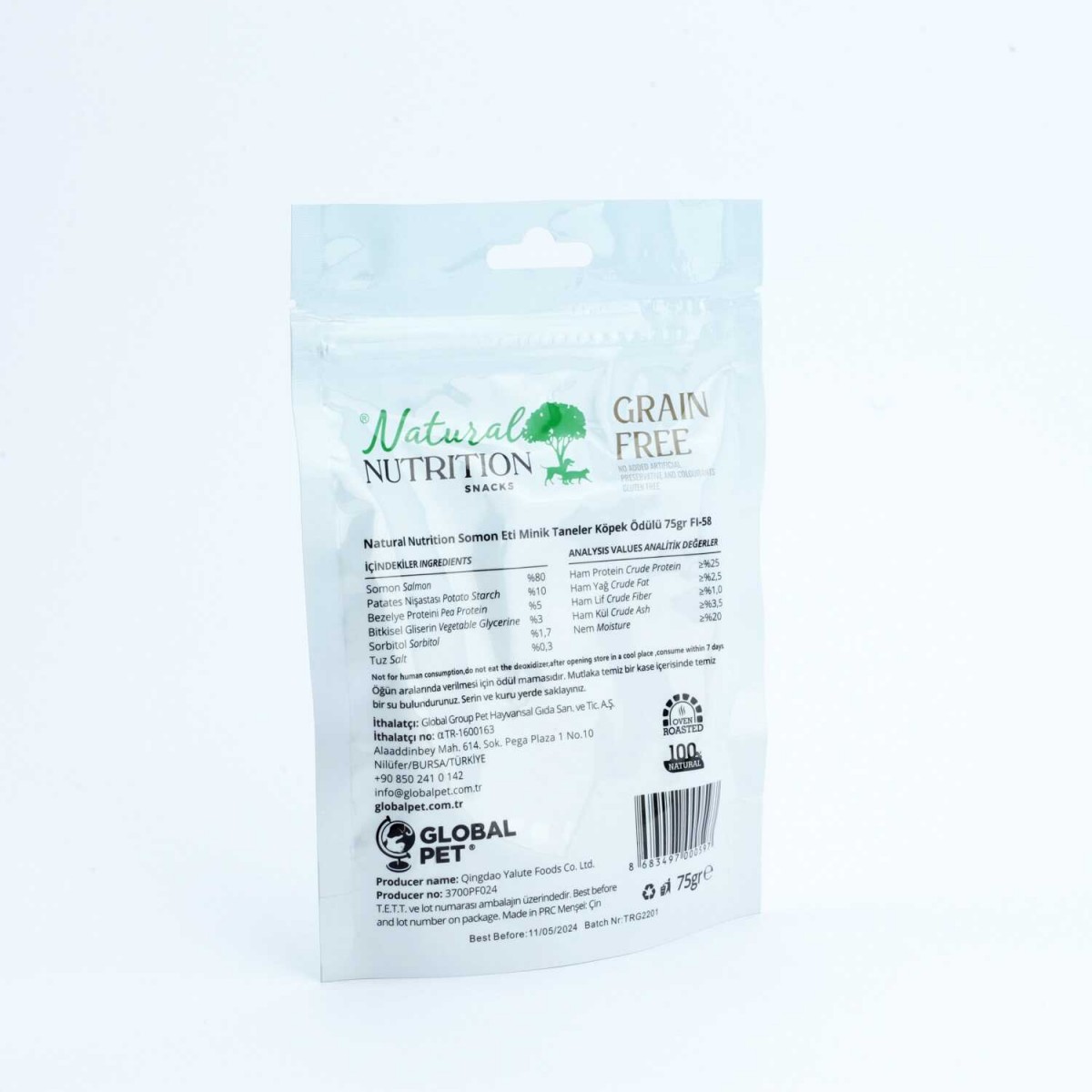 Natural Nutrition Snacks Somon Eti Minik Taneler Köpek Ödülü 75 Gr